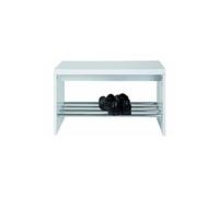 Banc chrome Coloris Blanc, Dim : L81 x P30 x H40 --
