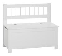 Banc - coffre à jouets en bois coloris blanc - L.74 x l.34 x H.64 cm