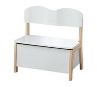 Banc Coffre À Jouets Pour Enfant En Bois - Roba - Meuble De Rangement 2 En 1 - Blanc / Naturel Blanc