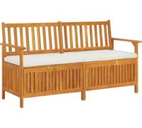 vidaXL Banc coffre avec coussins 148 cm bois massif acacia
