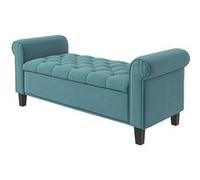 Banc de rangement - HOMCOM - avec accoudoirs - en tissu velours rembourré et capitonné - 126 x 48,5 x 57 cm - vert