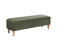 Banc coffre - Tissu velours - Vert olive - DANIELE