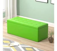 Banc Coffre De Rangement, Banc Dentrée Rectangulaire De 120 Cm avec Couvercle Rabattable, Banc à Chaussures Rembourré pour Chambre, Dressing, Salon D 31.5D x 17.7W x 17.7H