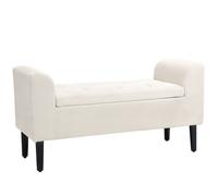 Banc coffre de rangement - HOMCOM - capitonné - 116 x 44 x 58 cm - beige