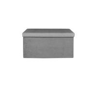 Banc coffre de rangement velours côtelé Giullia gris souris