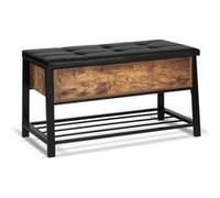 Banc coffre d'entrée chaussures NINO design industriel Noir G
