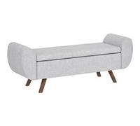 Banc de rangement 53,8L - HOMCOM - siège rembourré en lin et accoudoirs - pour salon, chambre, entrée - 132 x 42 x 50 cm - gris
