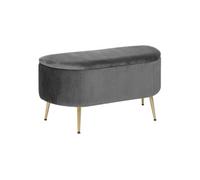 Banc coffre en velours gris Solaro
