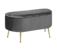 Banc Coffre en Velours Solaro 100cm Gris