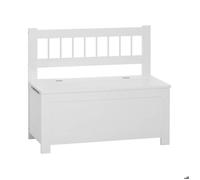 Atmosphera – Banc coffre enfant blanc en bois 75,5 x 64 cm
