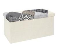 Banc Coffre Pliable ALTOBUY Motif Patchwork Gris Textile 76x38xH38cm Gris
