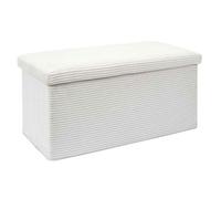 Banc Coffre Pliable Côtelé crème 76x38 cm - AMORY