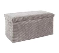 Banc Coffre Pliable Côtelé Taupe 76x38 cm - AMORY