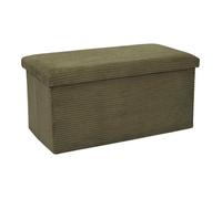 Banc coffre pliable côtelé vert 76x38 cm - AMORY