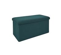 Banc coffre pliable en tissu texturé maille 3D bleu - ELECTRON -
