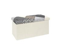 Banc Coffre Pliable Motif Patchwork Gris Textile 76x38xH38cm