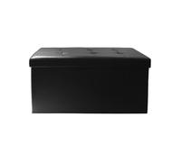 Banc Coffre Pliable Simili Cuir Noir Capitonné - RONNY