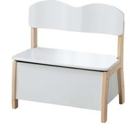 Banc coffre pour enfants roba, en bois massif et MDF, dossier et assise bicolores