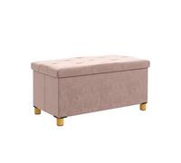Banc de rangement - HOMCOM - pliable - volume 67L, capacité de charge 120 kg - avec couvercle - 76 x 38 x 38 cm - rose