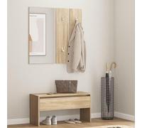 Banc coffre, tabouret de bain avec rangement, banc de lit, tabouret avec rangement, meubles d'entrée, ensemble de meubles d'entrée, bois imitation chêne Sonoma