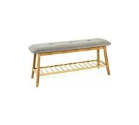 Banc coloris en bambou coloris Gris - L 100 x P 30 x H 44 cm --