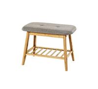 Banc coloris en bambou coloris Gris - L 60 x P 30 x H 44 cm --