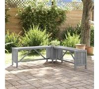 vidaXL Banc d'angle de jardin avec bac à plantes 117 cm en bois massif acacia gris