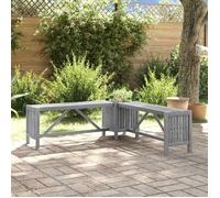 Banc d'angle de jardin avec jardinière - vidaXL - Bois d'acacia - Gris - 117x117x40 cm - Jardinière intégrée