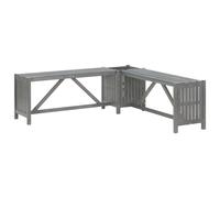 Banc d'angle de jardin et jardinière 117 cm bois d'acacia gris