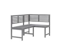 vidaXL Banc d'angle de jardin Gris 140 cm Bois massif Acacia