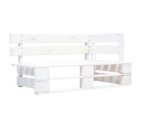 vidaXL Banc d'angle extérieur en palettes bois blanc