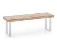 Banc d'assise coloris chêne nordique - pieds blanc - Largeur 120 x Profondeur 34 cm x Hauteur 47 cm
