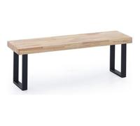 Banc d'assise coloris chêne nordique - pieds noir -Largeur 120 x Profondeur 34 cm x Hauteur 47 cm