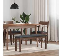Banc de 110 cm marron en bois massif en hévéa avec rembourrage, siège pour salle à manger et couloir, banc en bois stable avec siège rembourré, design moderne pour cuisine et garde-robe