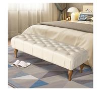 banc de chambre Banc rembourré, banc de chambre à coucher for bout lit, piano, salle manger, chaussures d'entrée avec siège capitonné for le salon, coiffeuse, repose-pieds pieds en bois(Beige)