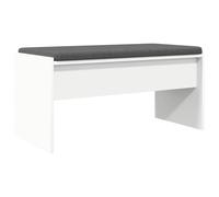 Banc de couloir avec coussin, blanc, 83 x 38 x 40 cm, banc rembourré en bois, banc de vestiaire robuste pour couloir et entrée, banc d'entrée pratique avec coussin confortable