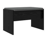 Banc de couloir avec coussins, aspect chêne noir, 63 x 38 x 40 cm, banc rembourré pour couloir et entrée, banc en bois robuste avec coussin confortable, idéal comme banc de garde-robe et meuble