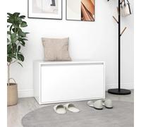 Banc de couloir blanc en bois 80 x 40 x 45 cm avec tiroir et espace de rangement, banc et banc à chaussures pour couloir, couloir, entrée, banc de garde-robe pratique avec rangement