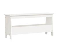 Banc de couloir blanc en pin massif - 100 x 28 x 45 cm - Avec espace de rangement - Banc pour couloir, entrée, salon, banquette vestiaire