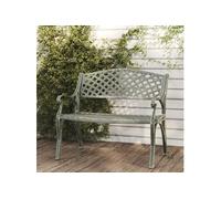 vidaXL Banc de jardin 102 cm fonte d'aluminium vert
