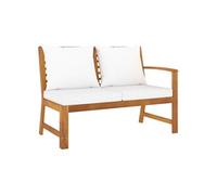 vidaXL Banc de jardin 114,5 cm avec coussins Crème Bois massif Acacia