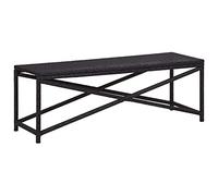 vidaXL Banc de jardin 120 cm Poly rotin noir