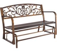 Banc de jardin 127 cm - Bancs de meubles de jardin - Banc de terrasse avec cadre métallique - charge admissible 250 kg - Banc de balcon avec accoudoirs - acier carbone bronze antique - Banc pour jardi