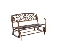 VEVOR Banc de jardin, 127 cm, banquette d'extérieur en acier carbone avec dossier en fonte et accoudoirs à bords arrondis, banc extérieur résistant aux intempéries pour terrasse, parc, bronze antique