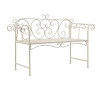 vidaXL Banc de jardin 132 cm métal antique blanc