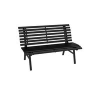 Outsunny Banc de jardin banquette extšŠrieur 2 Places Assise Dossier š€ Lattes, en aluminium, dim. 123L x 67l x 79H cm, noir