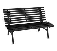 Outsunny Banc de jardin banquette extšŠrieur 2 Places Assise Dossier š€ Lattes, en aluminium, dim. 123L x 67l x 79H cm, noir