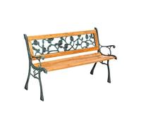tectake Banc de jardin Marina L 124 x P 52 x H 74 cm, en bois et fonte, couleur naturelle