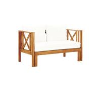 vidaXL Banc de jardin 2 places avec coussins 122 cm bois massif acacia