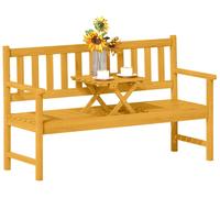 Banc de jardin 2 places Outsunny en bois, banc, mobilier de jardin avec dossier en teck